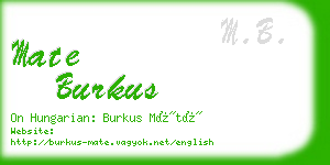 mate burkus business card